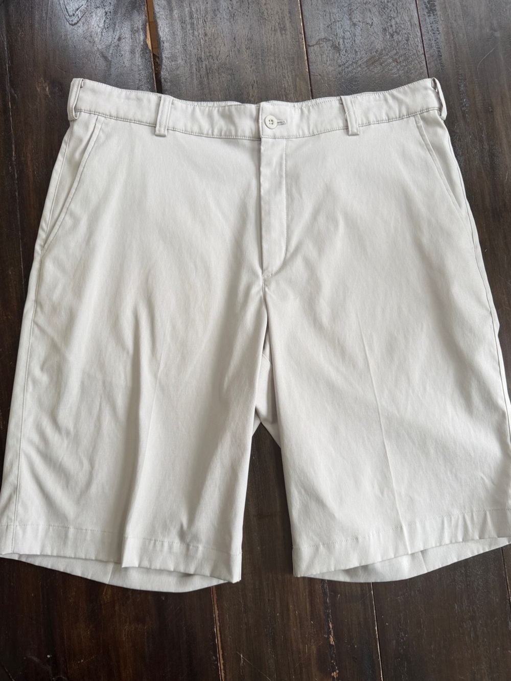 Nike Men's White Flat-Front Performance Shorts